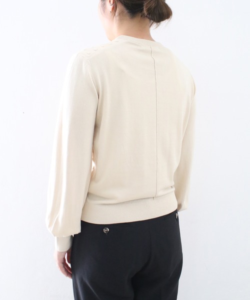 MARILYN MOON カーディガン　ホワイト 長袖 Marilyn Moon カーディガン ポリエスターニットコクーン