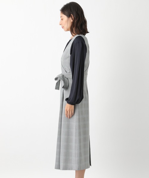 LEPSIM（レプシィム）の「デザインチェックワンピース　894089（ジャンパースカート・レディース・ブラウン/ライトグレー・LARGE/MEDIUM）」の12枚目の写真