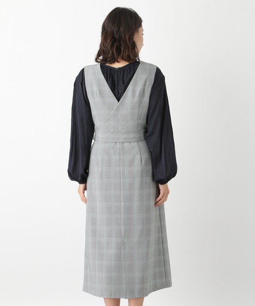 LEPSIM（レプシィム）の「デザインチェックワンピース　894089（ジャンパースカート・レディース・ブラウン/ライトグレー・LARGE/MEDIUM）」の9枚目の写真