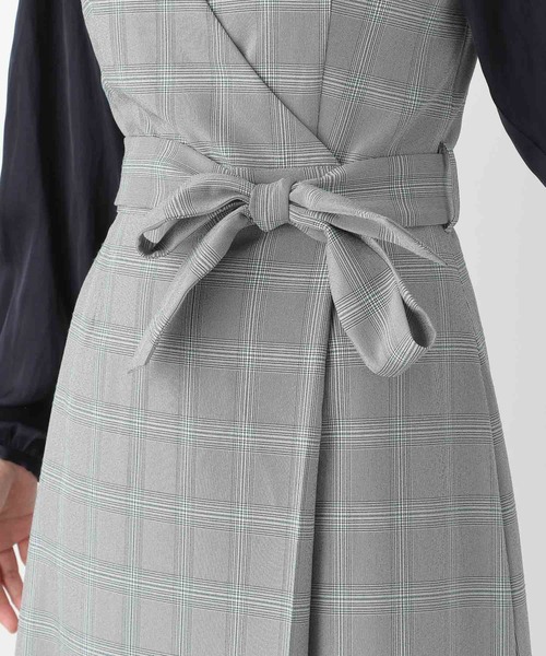 LEPSIM（レプシィム）の「デザインチェックワンピース　894089（ジャンパースカート・レディース・ブラウン/ライトグレー・LARGE/MEDIUM）」の13枚目の写真