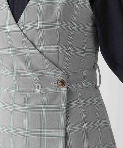 LEPSIM（レプシィム）の「デザインチェックワンピース　894089（ジャンパースカート・レディース・ブラウン/ライトグレー・LARGE/MEDIUM）」の7枚目の写真