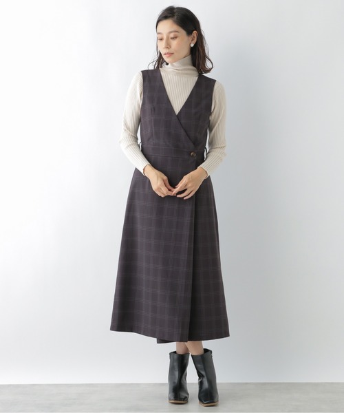 LEPSIM（レプシィム）の「デザインチェックワンピース　894089（ジャンパースカート・レディース・ブラウン/ライトグレー・LARGE/MEDIUM）」の21枚目の写真