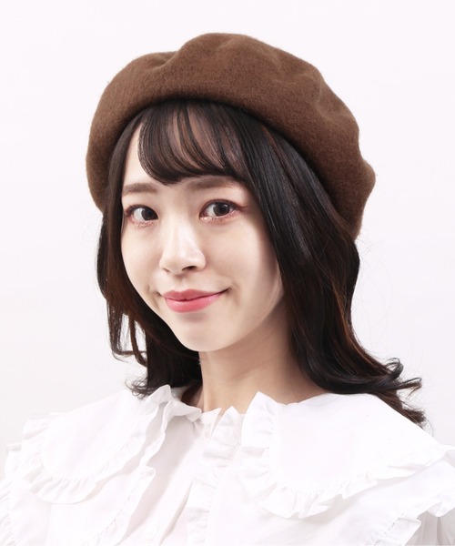 WC(ダブル シー)の「WC/カラーベレー帽(ハンチング/ベレー帽・レディース・ブラウン/ピンク/ベージュ/ブラック/ブラウン系その他・FREE)」の3枚目の写真