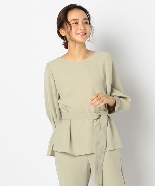 NOLLEY’S Sophi（ノーリーズソフィ）の「バックサテンツイルブラウス（シャツ/ブラウス・レディース・ミント/ネイビー/ベージュ・36/38）」の3枚目の写真