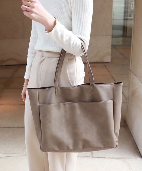 セール】合成皮革A4トートバッグ（トートバッグ）｜andme（アンドミー