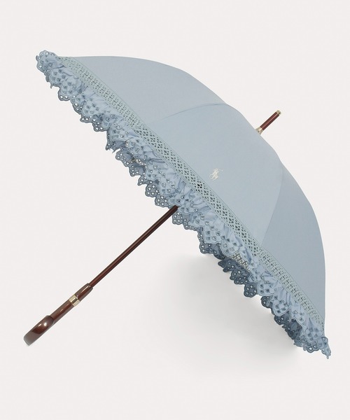 【新品】ポロ　ラルフローレン　日傘　エンブフリル　長傘　ベージュ 晴雨兼用日傘 長傘 エンブフリル 遮光 遮熱 UV 軽量 | ポロ ラルフ