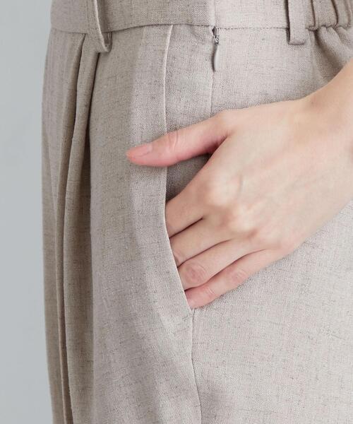 グリーンレーベルリラクシング　パンツスーツ　リネンライク　手洗い可能　42/38 グリーンレーベルリラクシング パンツスーツ リネンライク