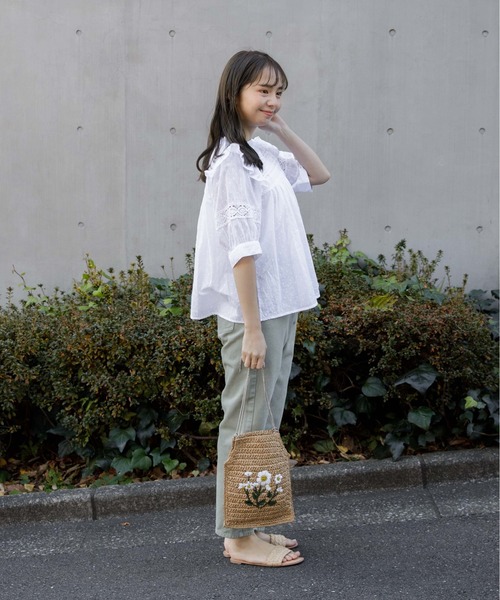 flower（フラワー）の「サニーデイズパンツ3（デニムパンツ・レディース・アイボリー/グレー/グリーン/パープル・FREE）」の19枚目の写真