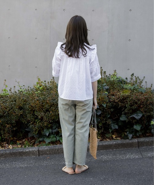 flower（フラワー）の「サニーデイズパンツ3（デニムパンツ・レディース・アイボリー/グレー/グリーン/パープル・FREE）」の18枚目の写真