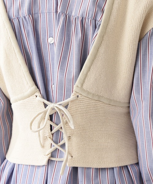 N.（N. Natural Beauty Basic）（エヌエヌナチュラルビューティーベーシック）の「◆リブニットジレ（その他トップス・レディース・ブラック/ライトベージュ・MEDIUM）」の12枚目の写真