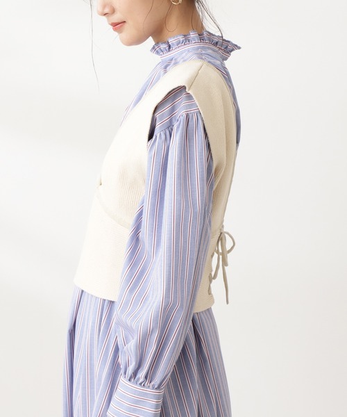 N.（N. Natural Beauty Basic）（エヌエヌナチュラルビューティーベーシック）の「◆リブニットジレ（その他トップス・レディース・ブラック/ライトベージュ・MEDIUM）」の9枚目の写真