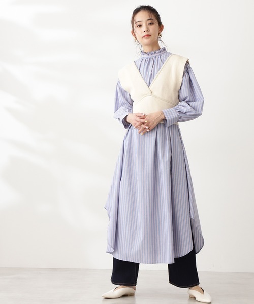 N.（N. Natural Beauty Basic）（エヌエヌナチュラルビューティーベーシック）の「◆リブニットジレ（その他トップス・レディース・ブラック/ライトベージュ・MEDIUM）」の7枚目の写真