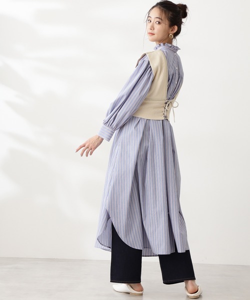 N.（N. Natural Beauty Basic）（エヌエヌナチュラルビューティーベーシック）の「◆リブニットジレ（その他トップス・レディース・ブラック/ライトベージュ・MEDIUM）」の8枚目の写真