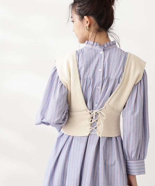 N.（N. Natural Beauty Basic）（エヌエヌナチュラルビューティーベーシック）の「◆リブニットジレ（その他トップス・レディース・ブラック/ライトベージュ・MEDIUM）」の13枚目の写真