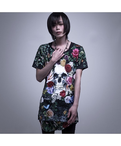 CIVARIZE スカルプリント アシンメトリー カットソー 白 44 CIVARIZE スカルプリント アシンメトリー カットソー 白 44