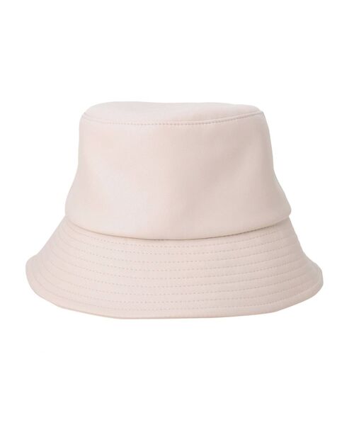 MURUA（ムルーア）の「ヴィーガンレザーバケットハット（ハット・レディース・アイボリー/ブラック・FREE）」の4枚目の写真