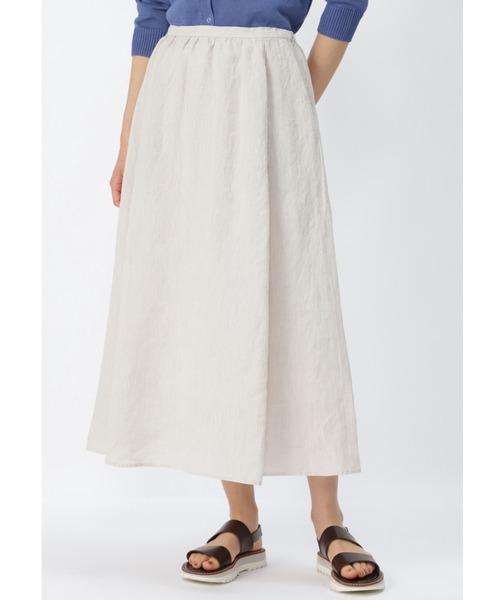 human woman（ヒューマンウーマン）の「◆ハードマンリネンスカート（スカート・レディース・グレー/イエロー/ベージュ/ネイビー・SMALL/MEDIUM）」の3枚目の写真