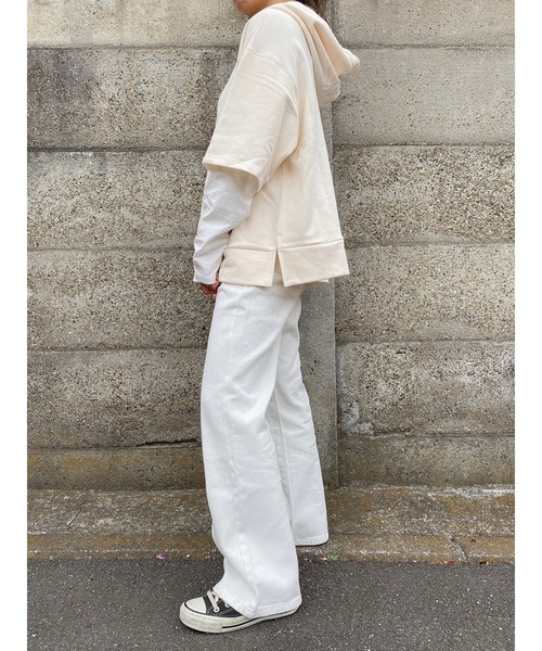 LiSeek（リシーク）の「【LiSeeK】スリーブドッキングスウェットＴＯＰ（スウェット・レディース・ホワイト/ブルー/ダークグレー・FREE）」の15枚目の写真