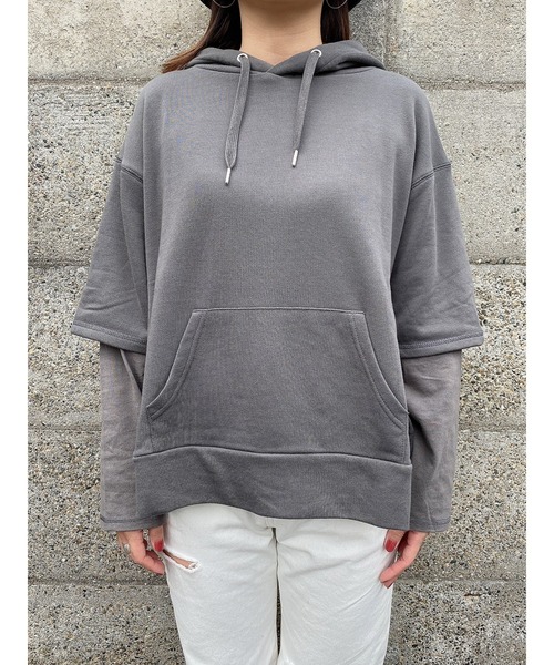 LiSeek（リシーク）の「【LiSeeK】スリーブドッキングスウェットＴＯＰ（スウェット・レディース・ホワイト/ブルー/ダークグレー・FREE）」の10枚目の写真