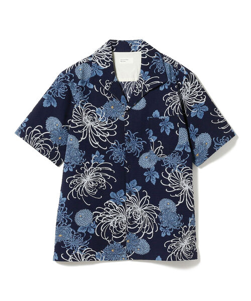 fennica(フェニカ)の「UNIVERSAL WORKS / フラワープリント オープンカラーシャツ<MEN>☆(シャツ/ブラウス・メンズ・インディゴブルー・SMALL)」の1枚目の写真