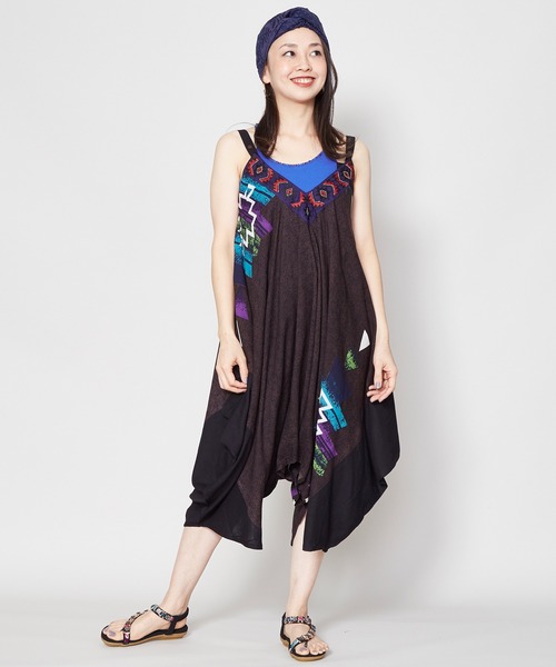 チャイハネ（チャイハネ）の「【チャイハネ】yul スピリットサロペット＆ワンピース 2WAY（サロペット/オーバーオール・レディース・ホワイト/ブラック/ブラウン/ブルー・FREE）」の17枚目の写真