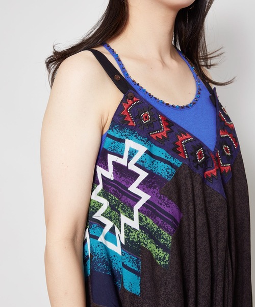 チャイハネ（チャイハネ）の「【チャイハネ】yul スピリットサロペット＆ワンピース 2WAY（サロペット/オーバーオール・レディース・ホワイト/ブラック/ブラウン/ブルー・FREE）」の11枚目の写真