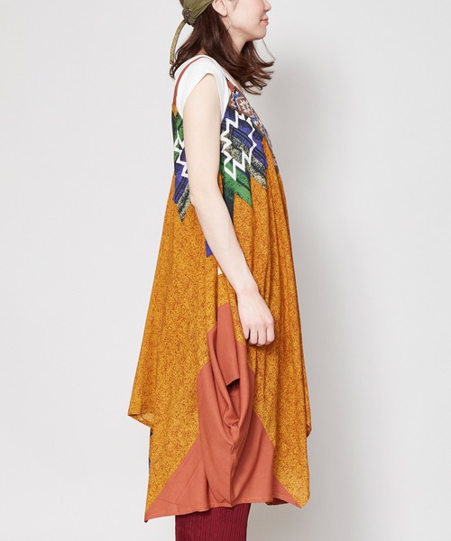 チャイハネ（チャイハネ）の「【チャイハネ】yul スピリットサロペット＆ワンピース 2WAY（サロペット/オーバーオール・レディース・ホワイト/ブラック/ブラウン/ブルー・FREE）」の18枚目の写真