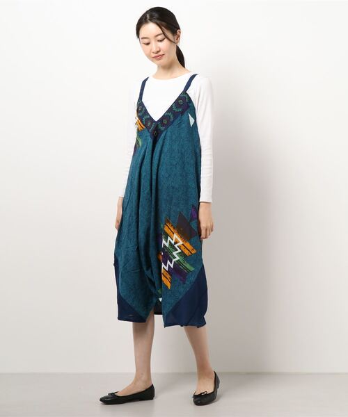 チャイハネ（チャイハネ）の「【チャイハネ】yul スピリットサロペット＆ワンピース 2WAY（サロペット/オーバーオール・レディース・ホワイト/ブラック/ブラウン/ブルー・FREE）」の20枚目の写真