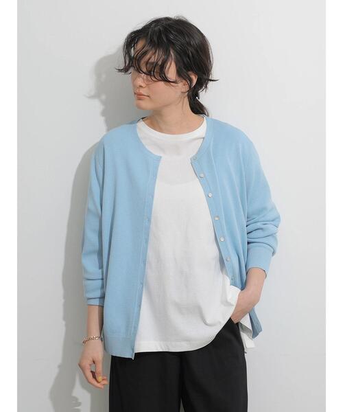 AMERICAN HOLIC（アメリカンホリック）の「クルーネックショートカーディガン　＊（カーディガン/ボレロ・レディース・ネイビー/その他7/サックスブルー/オフホワイト・L/M）」の12枚目の写真