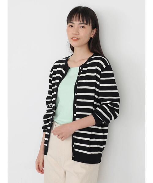 AMERICAN HOLIC（アメリカンホリック）の「クルーネックショートカーディガン　＊（カーディガン/ボレロ・レディース・ネイビー/その他7/サックスブルー/オフホワイト・L/M）」の14枚目の写真