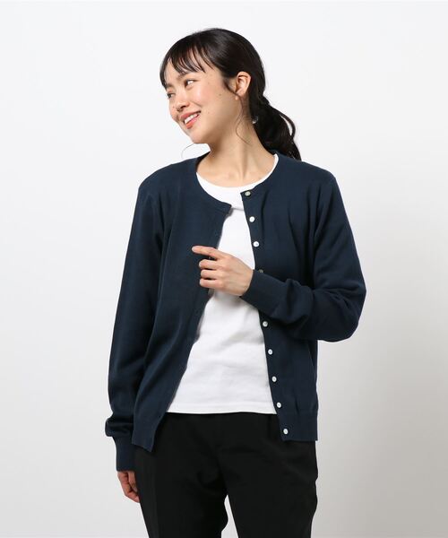 AMERICAN HOLIC（アメリカンホリック）の「クルーネックショートカーディガン　＊（カーディガン/ボレロ・レディース・ネイビー/その他7/サックスブルー/オフホワイト・L/M）」の7枚目の写真