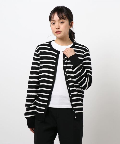 AMERICAN HOLIC（アメリカンホリック）の「クルーネックショートカーディガン　＊（カーディガン/ボレロ・レディース・ネイビー/その他7/サックスブルー/オフホワイト・L/M）」の8枚目の写真