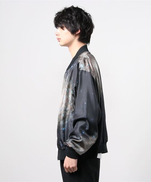 NEONSIGN（ネオンサイン）の「【NEONSIGN】Cosmo Barred Spiral SatinTwill Jacket（ブルゾン・メンズ・ブラック・46/48）」の2枚目の写真