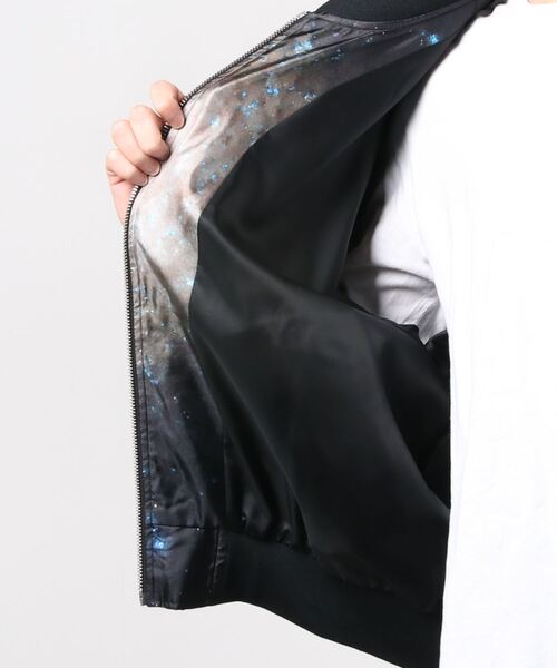 NEONSIGN（ネオンサイン）の「【NEONSIGN】Cosmo Barred Spiral SatinTwill Jacket（ブルゾン・メンズ・ブラック・46/48）」の4枚目の写真