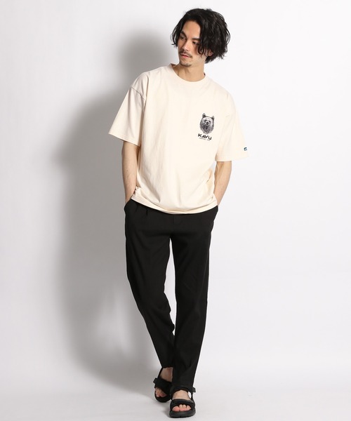 KAVU（カブー）の「【KAVU(カブー)】別注グリズリーロゴＴシャツ（Tシャツ/カットソー・メンズ・ブラック/オフホワイト/オレンジ・MEDIUM/LARGE）」の8枚目の写真