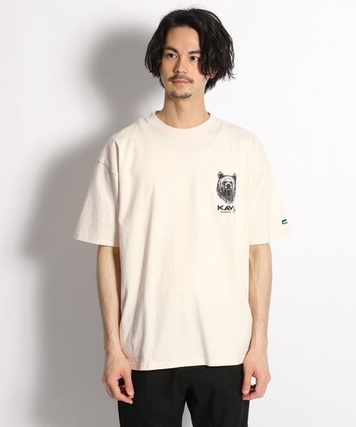 KAVU（カブー）の「【KAVU(カブー)】別注グリズリーロゴＴシャツ（Tシャツ/カットソー・メンズ・ブラック/オフホワイト/オレンジ・MEDIUM/LARGE）」の14枚目の写真