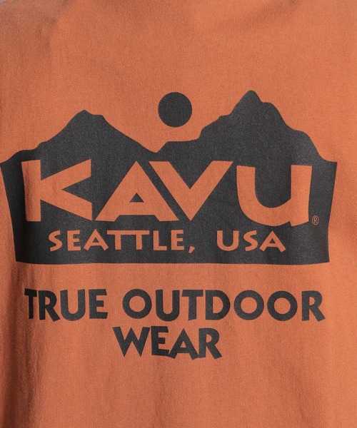 KAVU（カブー）の「【KAVU(カブー)】別注グリズリーロゴＴシャツ（Tシャツ/カットソー・メンズ・ブラック/オフホワイト/オレンジ・MEDIUM/LARGE）」の21枚目の写真