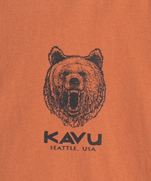 KAVU（カブー）の「【KAVU(カブー)】別注グリズリーロゴＴシャツ（Tシャツ/カットソー・メンズ・ブラック/オフホワイト/オレンジ・MEDIUM/LARGE）」の13枚目の写真
