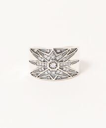 【blatto 925silver】925シルバー CZジルコニア BIGデザインリング フリーサイズ