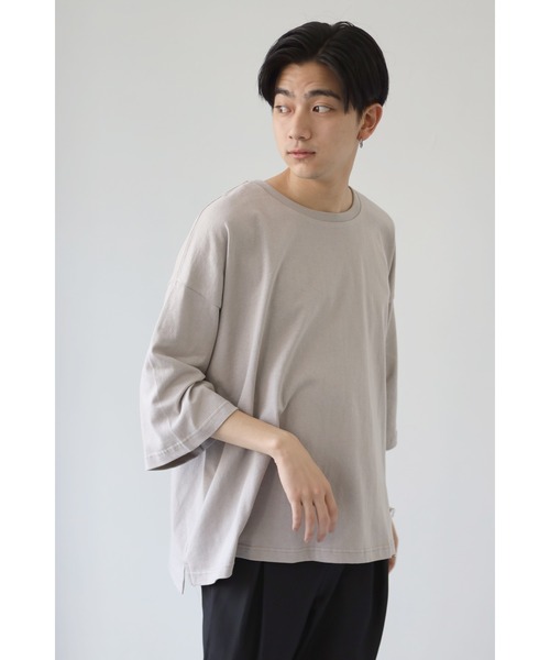CREARE -LINO-（クレアーレリノ）の「くすみカラー ビッグシルエット ヘビーウエイト ビッグTシャツ<ユニセックス>（Tシャツ/カットソー・メンズ・ホワイト/チャコールグレー/サックスブルー/グリーン/グレイッシュベージュ・M/L）」の4枚目の写真