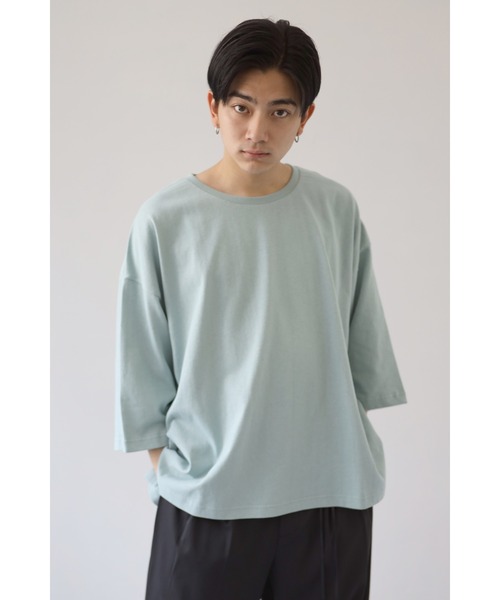 CREARE -LINO-（クレアーレリノ）の「くすみカラー ビッグシルエット ヘビーウエイト ビッグTシャツ<ユニセックス>（Tシャツ/カットソー・メンズ・ホワイト/チャコールグレー/サックスブルー/グリーン/グレイッシュベージュ・M/L）」の5枚目の写真