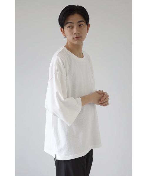 CREARE -LINO-（クレアーレリノ）の「くすみカラー ビッグシルエット ヘビーウエイト ビッグTシャツ<ユニセックス>（Tシャツ/カットソー・メンズ・ホワイト/チャコールグレー/サックスブルー/グリーン/グレイッシュベージュ・M/L）」の9枚目の写真