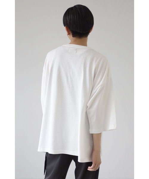 CREARE -LINO-（クレアーレリノ）の「くすみカラー ビッグシルエット ヘビーウエイト ビッグTシャツ<ユニセックス>（Tシャツ/カットソー・メンズ・ホワイト/チャコールグレー/サックスブルー/グリーン/グレイッシュベージュ・M/L）」の8枚目の写真