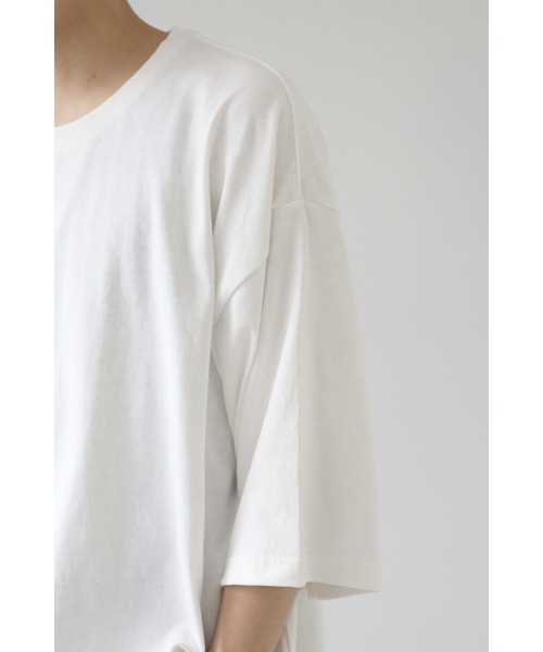 CREARE -LINO-（クレアーレリノ）の「くすみカラー ビッグシルエット ヘビーウエイト ビッグTシャツ<ユニセックス>（Tシャツ/カットソー・メンズ・ホワイト/チャコールグレー/サックスブルー/グリーン/グレイッシュベージュ・M/L）」の10枚目の写真
