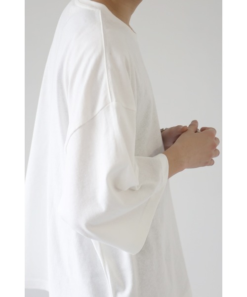 CREARE -LINO-（クレアーレリノ）の「くすみカラー ビッグシルエット ヘビーウエイト ビッグTシャツ<ユニセックス>（Tシャツ/カットソー・メンズ・ホワイト/チャコールグレー/サックスブルー/グリーン/グレイッシュベージュ・M/L）」の11枚目の写真