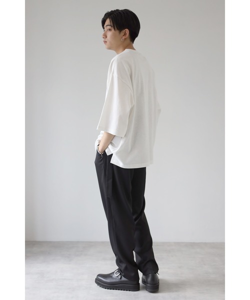 CREARE -LINO-（クレアーレリノ）の「くすみカラー ビッグシルエット ヘビーウエイト ビッグTシャツ<ユニセックス>（Tシャツ/カットソー・メンズ・ホワイト/チャコールグレー/サックスブルー/グリーン/グレイッシュベージュ・M/L）」の15枚目の写真