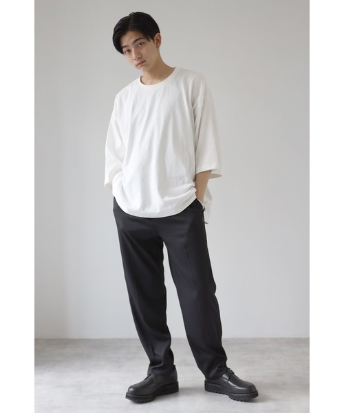 CREARE -LINO-（クレアーレリノ）の「くすみカラー ビッグシルエット ヘビーウエイト ビッグTシャツ<ユニセックス>（Tシャツ/カットソー・メンズ・ホワイト/チャコールグレー/サックスブルー/グリーン/グレイッシュベージュ・M/L）」の14枚目の写真