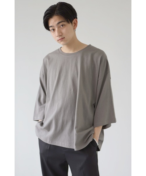 CREARE -LINO-（クレアーレリノ）の「くすみカラー ビッグシルエット ヘビーウエイト ビッグTシャツ<ユニセックス>（Tシャツ/カットソー・メンズ・ホワイト/チャコールグレー/サックスブルー/グリーン/グレイッシュベージュ・M/L）」の18枚目の写真