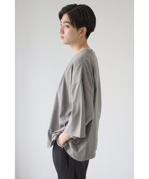 CREARE -LINO-（クレアーレリノ）の「くすみカラー ビッグシルエット ヘビーウエイト ビッグTシャツ<ユニセックス>（Tシャツ/カットソー・メンズ・ホワイト/チャコールグレー/サックスブルー/グリーン/グレイッシュベージュ・M/L）」の19枚目の写真