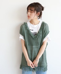 SLOBE citron. メッシュニットベスト【手洗い可能】◆